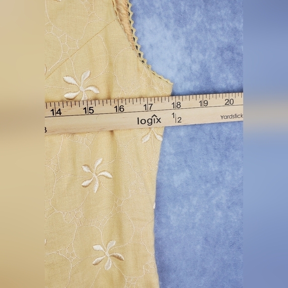 TALBOTS‎ Linen Yellow summer Women's Dress Size 10 - Picture 5 of 14